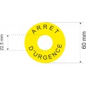 ÉTIQUETTE ARRÊT D'URGENCE