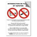 STICKER Interdiction de Fumer et Vapoter