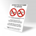 PANNEAU Interdiction de Fumer et Vapoter