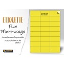 Etiquette Fluo jaune multi-usage 70x37mm coins vifs