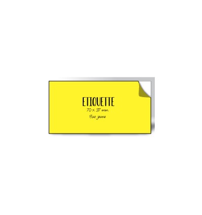 Etiquette Fluo jaune multi-usage 70x37mm coins vifs