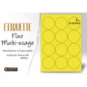 Etiquette Fluo jaune multi-usage Ø 63.5mm