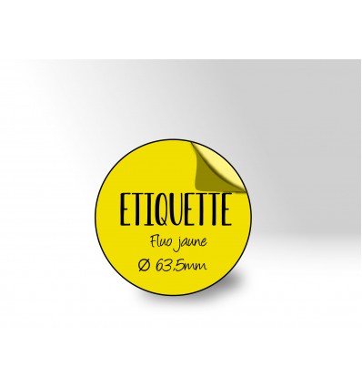 Etiquette Fluo jaune multi-usage Ø 63.5mm
