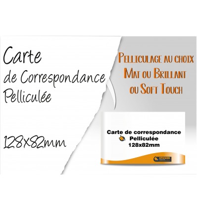 CARTE DE CORRESPONDANCE Pelliculée 128x82 