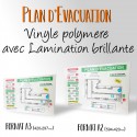 PLAN D'EVACUATION Vinyle polymère adhésif