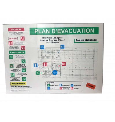 PLAN D'EVACUATION Plexi verso blanc total