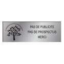 PLAQUE "Pas de publicité