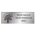 PLAQUE "Pas de publicité