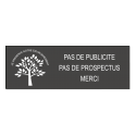 PLAQUE "Pas de publicité