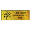 PLAQUE "Pas de publicité