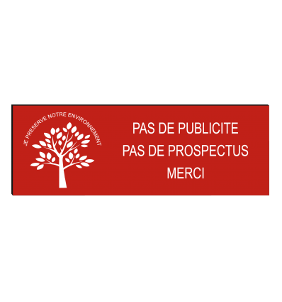 PLAQUE "Pas de publicité