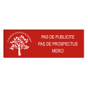 PLAQUE "Pas de publicité