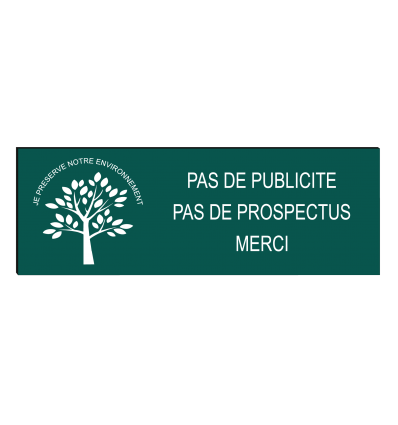 PLAQUE "Pas de publicité