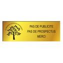PLAQUE "Pas de publicité