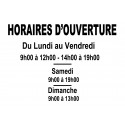 LETTRAGE HORAIRES D'OUVERTURE