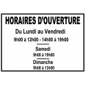 LETTRAGE HORAIRES D'OUVERTURE
