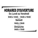 LETTRAGE HORAIRES D'OUVERTURE