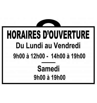 LETTRAGE HORAIRES D'OUVERTURE