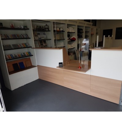 PROTECTION COMPTOIR & BUREAUX PLEXIGLASS 100x75cm