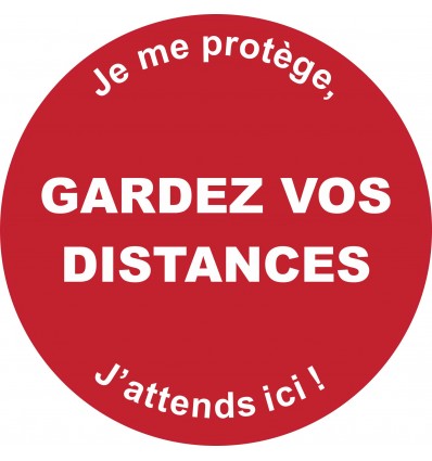 STICKER ROND 30cm " distance"