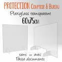PROTECTION PLEXIGLASS POUR COMPTOIR & BUREAU 60x75cm