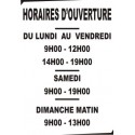 LETTRAGE HORAIRES D'OUVERTURE