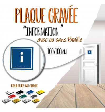 PLAQUE GRAVEE INFORMATION  - 100x100