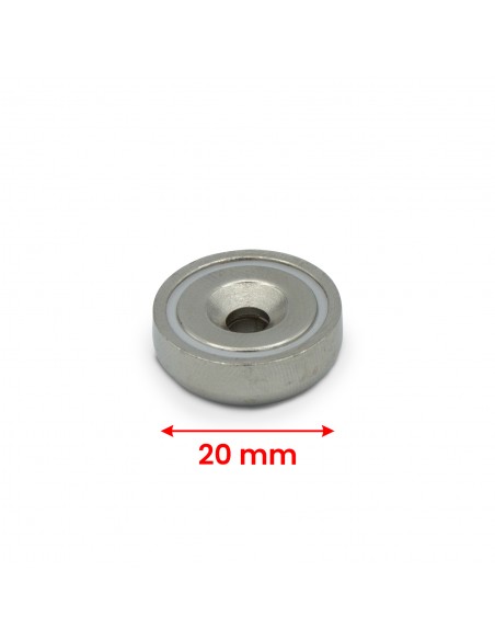 Aimant Cylindrique à visser diam 20 mm dimension