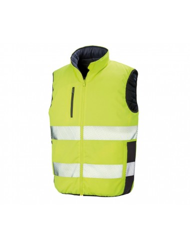 BODYWARMER RÉVERSIBLE JAUNE FLUO/NAVY