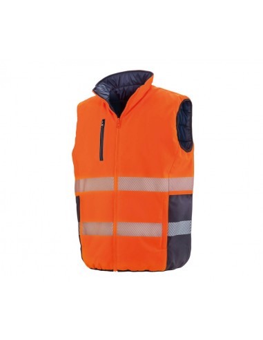 BODYWARMER RÉVERSIBLE ORANGE FLUO/NAVY