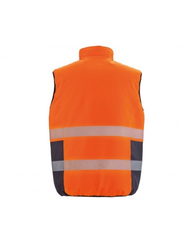 BODYWARMER RÉVERSIBLE ORANGE FLUO/NAVY