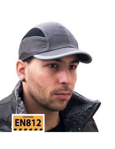 CASQUETTE ANTI-HEURT COQUÉ GRISE
