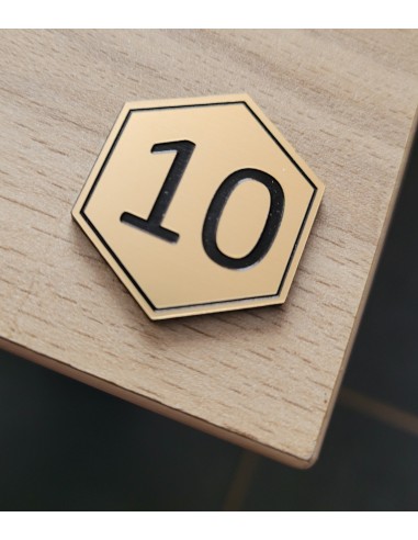 NUMERO DE TABLE OCTOGONALE BOIS FONCÉ...
