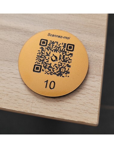 PLAQUE DE TABLE QR Code RONDE BRONZE...