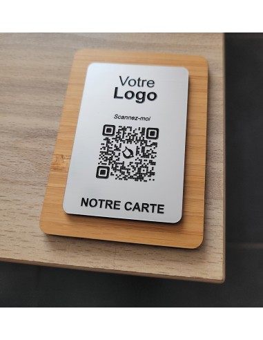 PLAQUE DE TABLE BAMBOU & QR Code...