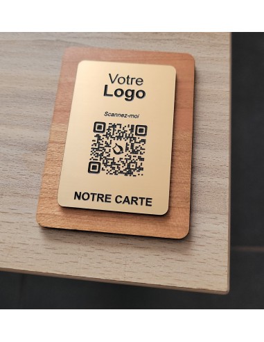 PLAQUE DE TABLE CERISIER & QR Code OR...