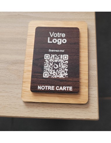 PLAQUE DE TABLE CHÊNE & QR Code BOIS...