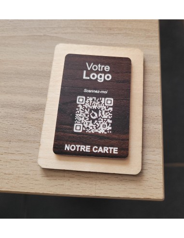 PLAQUE DE TABLE ERABLE & QR Code BOIS...