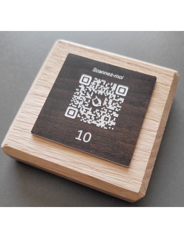 TOTEM DE TABLE CHENE & QR Code CARRÉ...