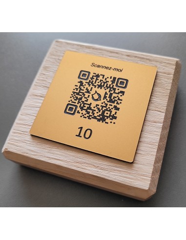 TOTEM DE TABLE CHENE & QR Code CARRÉ...