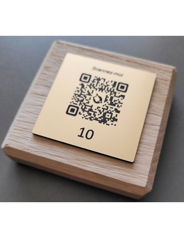 TOTEM DE TABLE CHENE & QR Code CARRÉ...