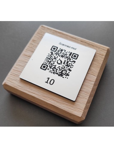 TOTEM DE TABLE CHENE & QR Code CARRÉ...