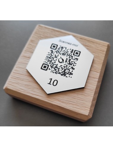 TOTEM DE TABLE CHENE & QR Code...