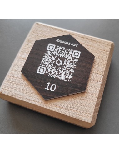 TOTEM DE TABLE CHENE & QR Code...