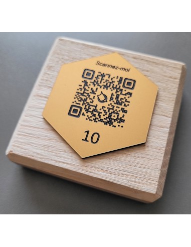 TOTEM DE TABLE CHENE & QR Code...