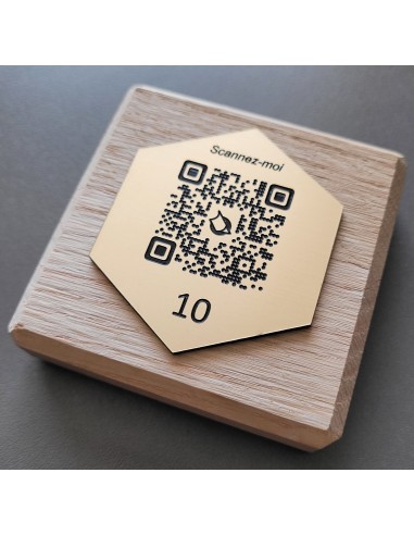 TOTEM DE TABLE CHENE & QR Code...