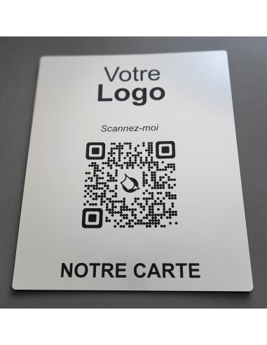 PLAQUE MURALE QR Code ARGENT BROSSE...
