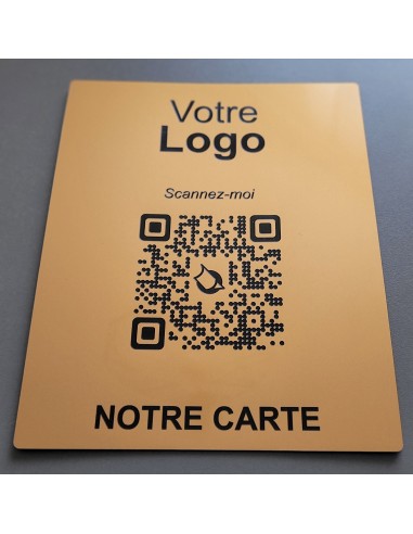 PLAQUE MURALE QR Code BRONZE GRAVURE...