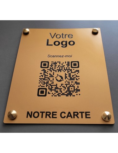 PLAQUE MURALE QR Code BRONZE GRAVURE...