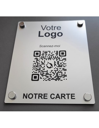 PLAQUE MURALE QR Code ARGENT BROSSE...